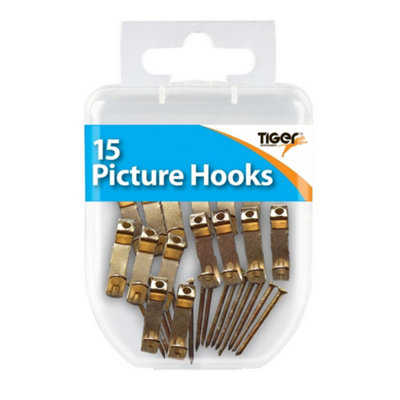 Tiger Stationery Essentials Picture Hooks (Pack of 15) Br (One Size)