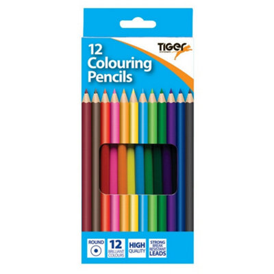 Tiger Stationery Full Length Coloured Pencil (Pack of 12) Multicoloured (One Size)