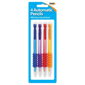 Tiger Stationery Pencil With Eraser (Pack of 4) Multicoloured (One Size)