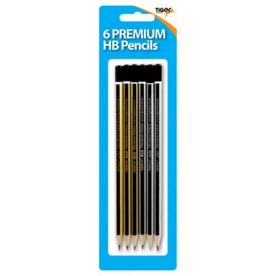Tiger Stationery Premium HB Pencils orted (One Pack of 6)