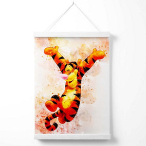 Tigger Watercolour Winnie the Pooh Poster with Hanger / 33cm / White