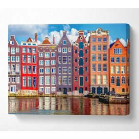 Tightly Packed Houses Canvas Print Wall Art - Medium 20 x 32 Inches