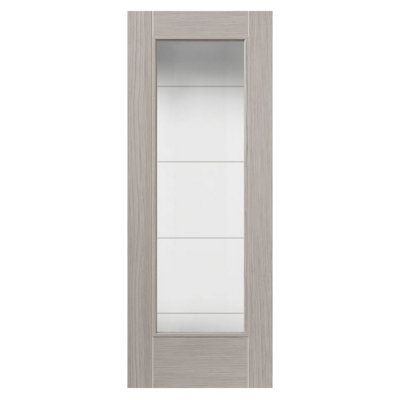 Tigris Light Grey Full Glazed Laminate Internal Door