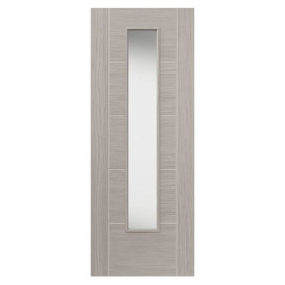 Tigris Light Grey Glazed Laminate Internal Door | DIY at B&Q