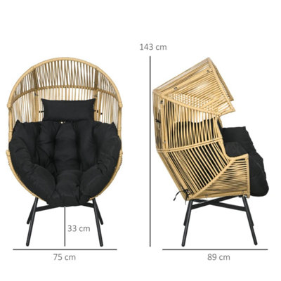 Tiki Wicker Egg Outdoor Chair Brown