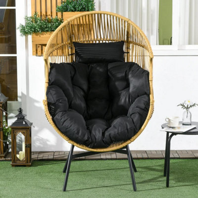 Tiki Wicker Egg Outdoor Chair Brown