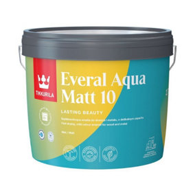 Tikkurila Everal Aqua 10 - Matt Paint For Wood & Metal - Fast Drying Acrylic Enamel - 3 Litres