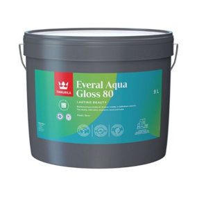 Tikkurila Everal Aqua 80 - Gloss Paint For Wood & Metal - Fast Drying Acrylic Enamel - 10 Litres