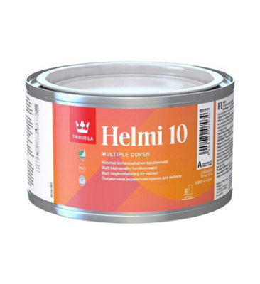 Tikkurila Helmi 10 - High Performance Matt Paint For Furniture & Wood (Water-Based & Ultra Low VOC) - 0.25 Litres