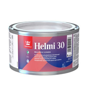 Tikkurila Helmi 30 - High Performance Semi Matt Satin Paint For Furniture & Wood (Water-Based And Ultra Low VOC) - 0.25 Litres