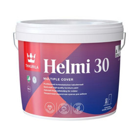 Tikkurila Helmi 30 - High Performance Semi Matt Satin Paint For Furniture & Wood (Water-Based And Ultra Low VOC) - 3 Litres
