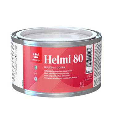 Tikkurila Helmi 80 - High Performance Gloss Paint For Furniture & Wood (Water-Based And Ultra Low VOC) - 0.25 Litres