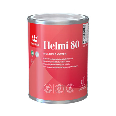 Tikkurila Helmi 80 - High Performance Gloss Paint For Furniture & Wood (Water-Based And Ultra Low VOC) - 1 Litre