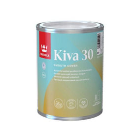 Tikkurila Kiva 30 - Semi-Matt Lacquer For Wooden Furniture, Trim, Doors & Windows - 1 Litre