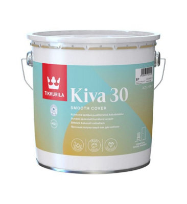 Tikkurila Kiva 30 - Semi-Matt Lacquer For Wooden Furniture, Trim, Doors & Windows - 3 Litres