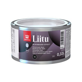 Tikkurila Liitu - Matt Blackboard Paint For Walls & Furniture - Black - Water-Based - 0.33 Litre