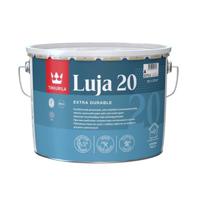 Tikkurila Luja 20 - Durable Anti Mould Semi-Matt Paint For Humid Walls (Bathroom & Kitchen) - 10 Litres