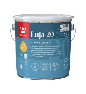 Tikkurila Luja 20 - Durable Anti Mould Semi-Matt Paint For Humid Walls ...