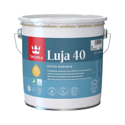 Tikkurila Luja 40 Durable Anti Mould SemiGloss Paint For Humid Walls