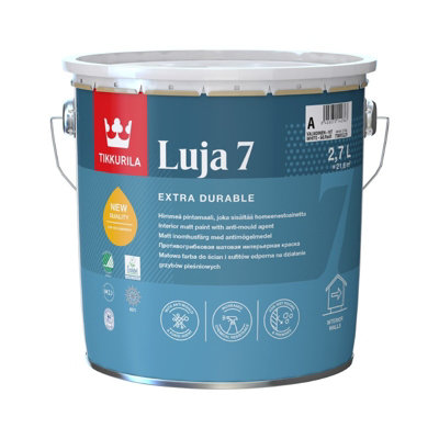 Tikkurila Luja 7 Durable Anti Mould Matt Paint For Humid Walls