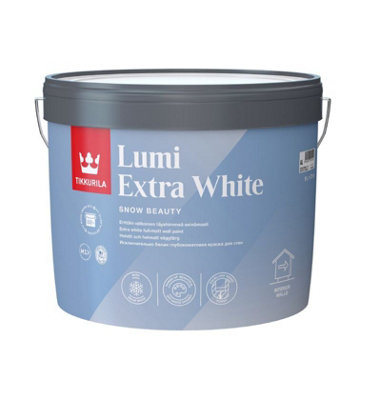 Tikkurila Lumi - Light-Enhancing Emulsion For Interior Walls & Ceilings - Extra White (Water-Based) - 10 Litres