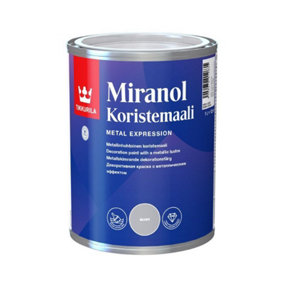 Tikkurila Miranol Decorative -  Silver Ultra High Gloss Paint For Wood & Metal - 1 Litre