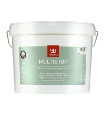 Tikkurila Multistop - Matt Blocking Primer For Interior Wooden Surfaces - Reduces Discolouration - 10 Litres