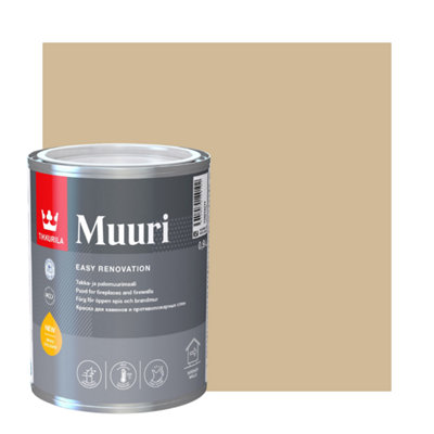 TIKKURILA Muuri - Heat-Resistant Paint For Interior Fireplaces & Firewalls (Water-Based) - 1 Litre - Expance X394
