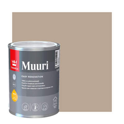 TIKKURILA Muuri - Heat-Resistant Paint For Interior Fireplaces & Firewalls (Water-Based) - 1 Litre - Granulite K484