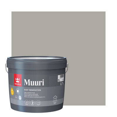 TIKKURILA Muuri - Heat-Resistant Paint For Interior Fireplaces & Firewalls (Water-Based) - 3 Litres - Ash M497
