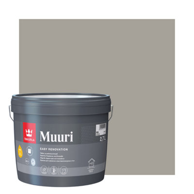 TIKKURILA Muuri - Heat-Resistant Paint For Interior Fireplaces & Firewalls (Water-Based) - 3 Litres - Calcite K487