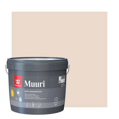 TIKKURILA Muuri - Heat-Resistant Paint For Interior Fireplaces & Firewalls (Water-Based) - 3 Litres - Champignon G467