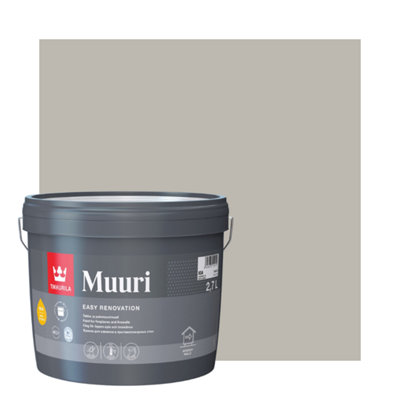 TIKKURILA Muuri - Heat-Resistant Paint For Interior Fireplaces & Firewalls (Water-Based) - 3 Litres - Cloister V487