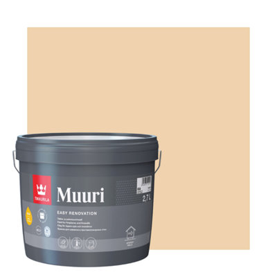TIKKURILA Muuri - Heat-Resistant Paint For Interior Fireplaces & Firewalls (Water-Based) - 3 Litres - Oats H398