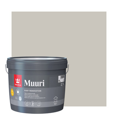 TIKKURILA Muuri - Heat-Resistant Paint For Interior Fireplaces & Firewalls (Water-Based) - 3 Litres - Pumice H487