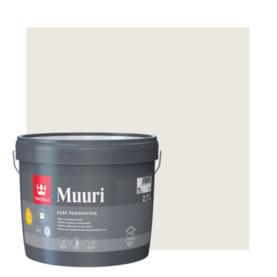 TIKKURILA Muuri - Heat-Resistant Paint For Interior Fireplaces & Firewalls (Water-Based) - 3 Litres - Tikkurila White Tikv