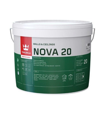 Tikkurila Nova 20 - High Opacity Semi-Matt Paint For Interior Walls & Ceilings (Water-Based) - 10 Litres