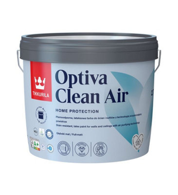 Tikkurila Optiva Clean Air - Air Purifying Durable Full Matt Emulsion (Walls & Ceilings) - 10 Litres