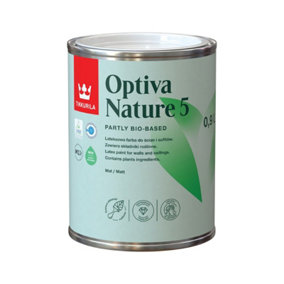 Tikkurila Optiva Nature 5 - Bio Based & Zero VOC - Eco Friendly Durable Matt Paint For Walls & Ceilings - 1 Litre