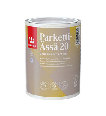 Tikkurila Parketti Assa 20 - Semi-Matt Lacquer For Interior Wooden Floors - Non-Yellowing - 1 Litre