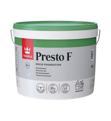 Tikkurila Presto F - Ready Mixed Renovation Filler For Walls & Ceilings (Pre-Painting Treatment) - 10 Litre