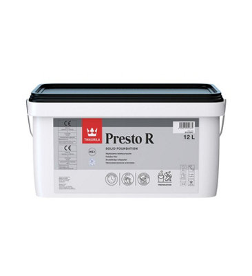 Tikkurila Presto R - Ready Mixed Roll-On Filler For Interior Walls & Ceilings (White) - 12 Litres