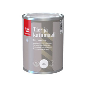 Tikkurila Road Marking Paint - Fast-Drying Paint For Asphalt & Bitumen (Water-Based) - White - 1 Litre