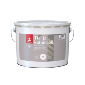 Tikkurila Road Marking Paint - Fast-Drying Paint For Asphalt & Bitumen (Water-Based) - White - 10 Litres