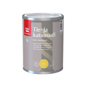 Tikkurila Road Marking Paint - Fast-Drying Paint For Asphalt & Bitumen (Water-Based) - Yellow - 1 Litre