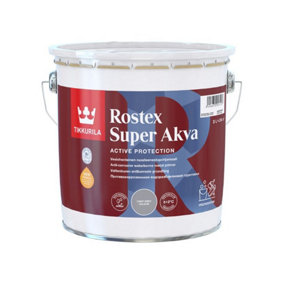 Tikkurila Rostex Super Akva - Water-Based ,Anti-Corrosive Primer For Metal Surfaces (Dark Grey) - 3 Litres