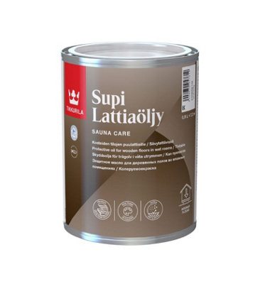 Tikkurila Supi Floor Oil - Protective Oil For Wooden Sauna Floors - Contains Natural Oil Derivatives - Water-Based - 1 Litre