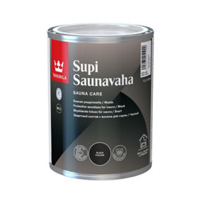 Tikkurila Supi Sauna Wax - Wax For Wooden Sauna Surfaces (Contains Natural Wax) - Black - 1 Litre