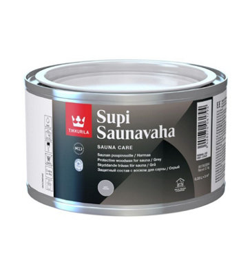 Tikkurila Supi Sauna Wax - Wax For Wooden Sauna Surfaces (Contains Natural Wax) - Grey - 0.33 Litres