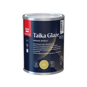 Tikkurila Taika Pearl Glaze - Special Effect, Semi-Transparent Gold Glaze - Shimmering, Pearlescent Finish - 1 Litre